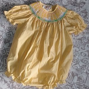 NWOT Boutique Smocked Gingham Romper, 18M